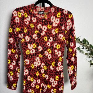 The Kooples Red Floral Long Sleeve Dress